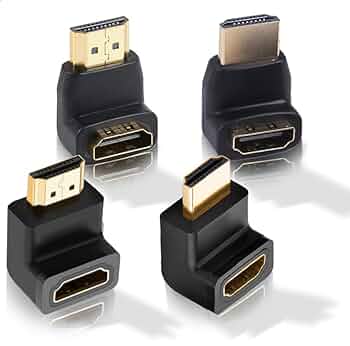 ✨【右2個】HDMI 右向き 変換 アダプタ L型 端子 延長 直角 コネクタ 2個セット HDMI ver1.4対応 L型変換 コネクタ 右向き HDMI延長